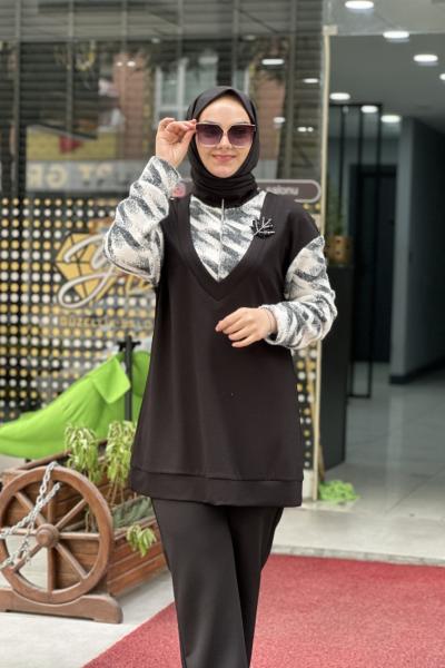 Aguaje örme takım  Siyah