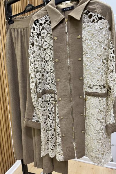 DANTEL DETAYLI ŞIK TAKIM  Vizon