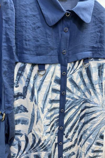 DESENLİ CUPRA GÖMLEK İNDİGO indigo