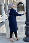 DÜĞMELİ YUMOŞ HIRKA  Lacivert