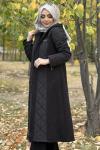 FREEMOOD BUKLE DETAYLI ŞİŞME MONT  Siyah