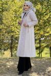 FREEMOOD BUKLE  DETAYLI ŞİŞME MONT  Krem