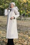 FREEMOOD BUKLE  DETAYLI ŞİŞME MONT  Krem