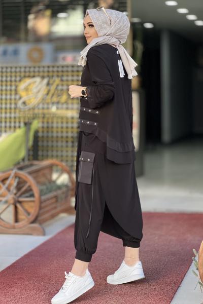 GAZELLA ŞALVARLI TAKIM  Siyah