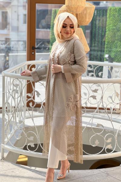 GAZZELLA İNCİLİ FİLE TAKIM  Bej