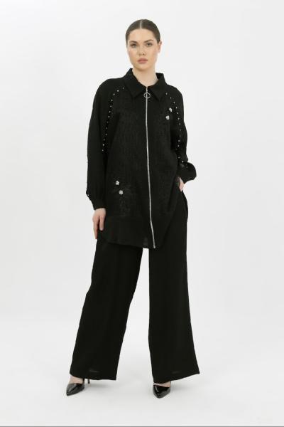 GAZZELLA FİLE DETAYLI İKİLİ TAKIM  Siyah