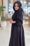 GAZZELLA MODAL CUPRA ELBİSE  Siyah