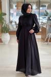 GAZZELLA MODAL CUPRA ELBİSE  Siyah