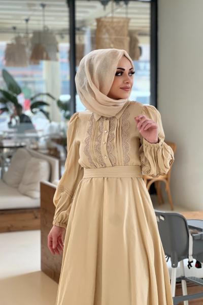 GAZZELLA MODAL CUPRA ELBİSE  Sarı