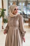 GAZZELLA MODAL CUPRA ELBİSE  Bej
