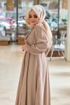 GAZZELLA MODAL CUPRA ELBİSE  Bej