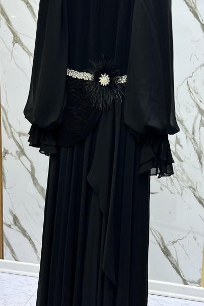 GAZZELLA TÜY VE PİLİSELİ TASARIM ABİYE  Siyah