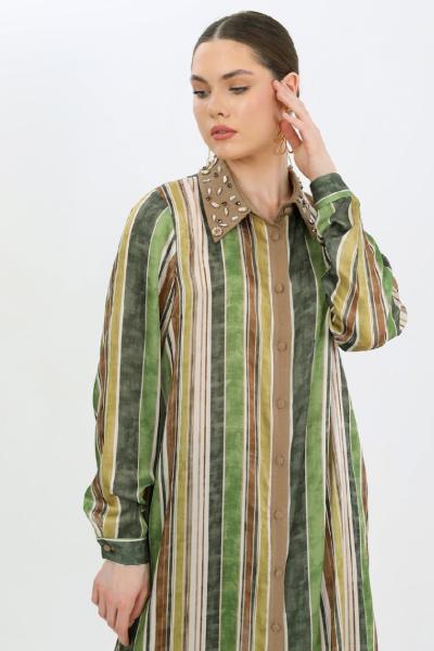 GAZZELLA YAKASI TAŞLI TAKIM  Yeşil