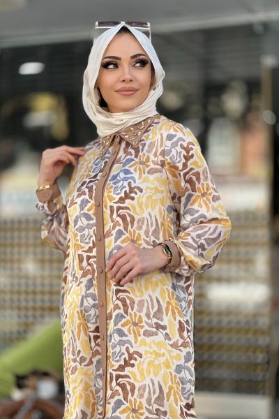 GAZZELLA YAKASI TAŞLI TAKIM  Vizon