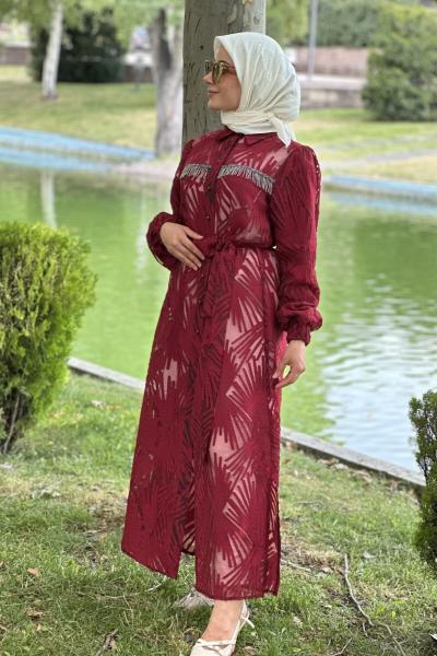 Güpürlü kap  Bordo