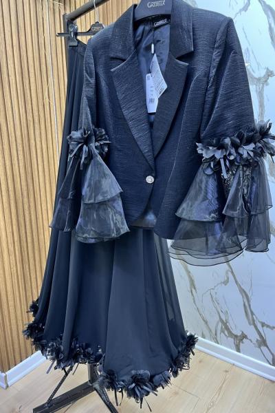 GÜPÜRLÜ ABİYE TAKIM  Siyah