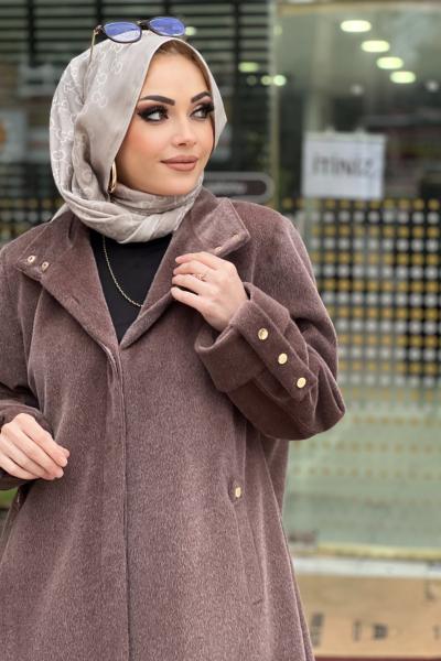 HAKİM YAKA TAY TÜYÜ KABAN  Kahverengi