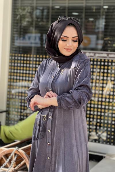 İPEK TENSEL PANTOLONLU TAKIM  Gri