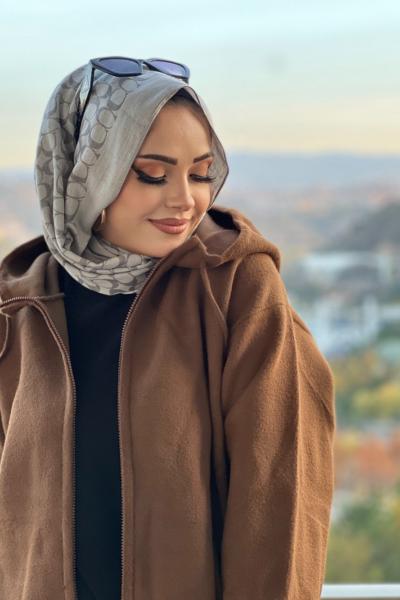 KAPÜŞONLU CEP GÖRÜNÜMLÜ HIRKA  Kahverengi