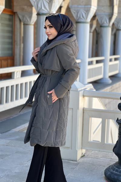 KREM ÇITÇITLI ANORAK MONT  Gri