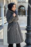 KREM ÇITÇITLI ANORAK MONT  Gri
