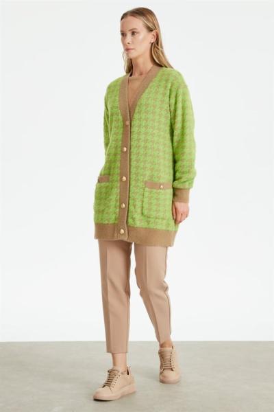 Küçük kazayak desenli  Yağ Yeşili