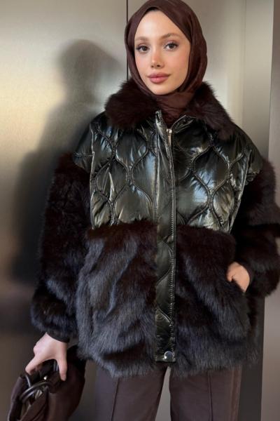 KÜRKLÜ KAPİTONE MONT   Haki