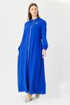 MÜSEMMA  BÜYÜK BEDEN  LARA ELBİSE Saks Mavisi