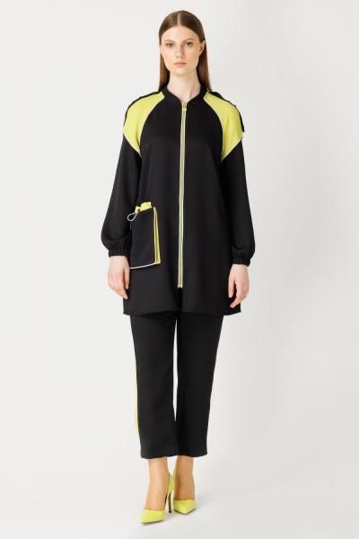 MÜSEMMA BÜYÜK BEDEN IŞIL TAKIM Siyah Yasemin