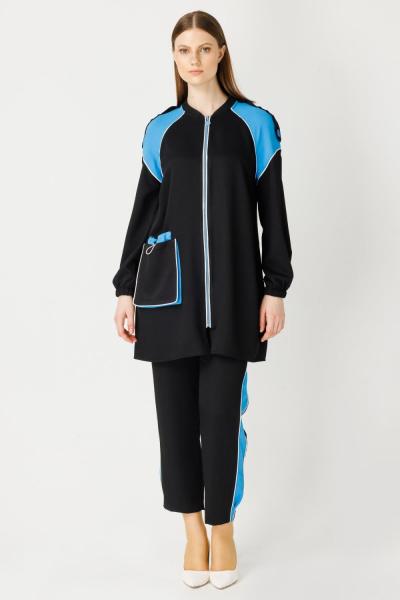 MÜSEMMA BÜYÜK BEDEN IŞIL TAKIM Siyah