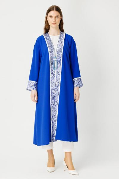 MÜSEMMA BÜYÜK BEDEN RAYA 2 Li İÇLİKLİ TAKIM  Saks Mavisi