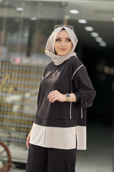 MY CITY TENSEL İKİLİ TAKIM  Siyah