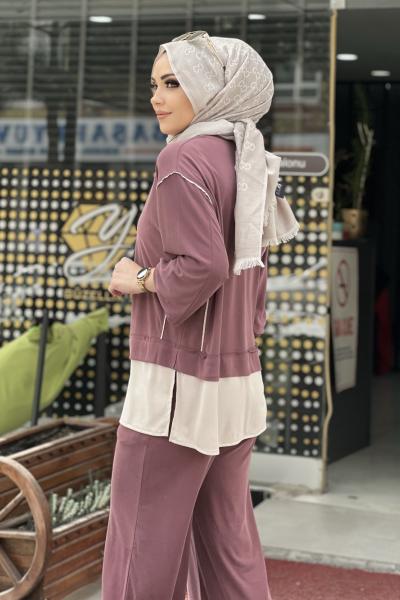 MY CITY TENSEL İKİLİ TAKIM  Mürdüm