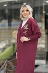 NAKIŞ DETAYLI MERSERİZE HIRKA  Bordo