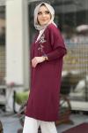 NAKIŞ DETAYLI MERSERİZE HIRKA  Bordo