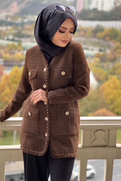 NEFİSE ANGORA ŞIK HIRKA  Acı Kahve