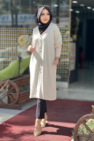 Nefise Merserize hırka   Taş Rengi