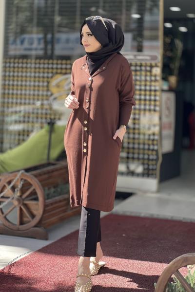 Nefise Merserize hırka   Acı Kahve