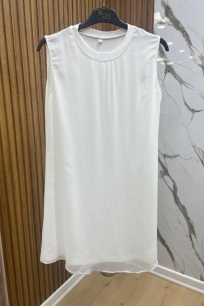 Önü şifonlu içlik  Beyaz