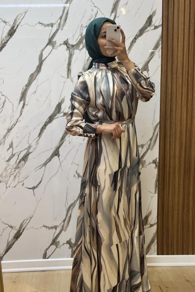 Otto alev Jakar şifon elbise  indigo