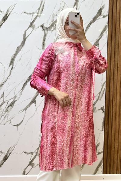 OTTO PUL PAYET BRUŞLU GÖMLEK  Pembe