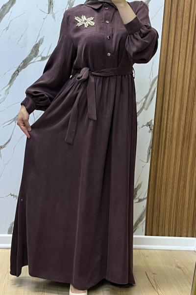 OTTO TENSEL CUPRA ELBİSE  Mürdüm