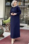 OYSHO GOLD DÜĞMELİ ELBİSE  Lacivert