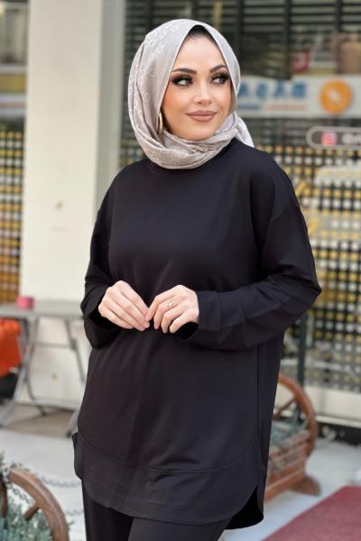 OYSHO VOLANLI PANTOLONLU TAKIM  Siyah