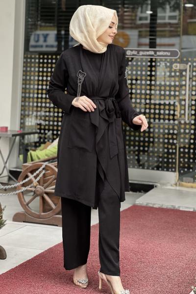 ŞAL YAKA TAKIM  Siyah