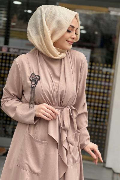 ŞAL YAKA TAKIM  Taş Rengi