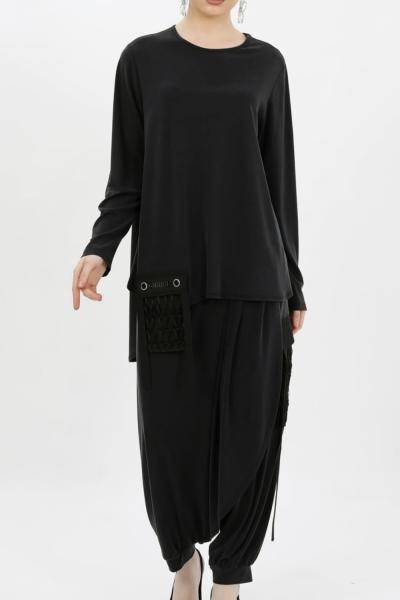 Şalvarlı takım gazelle  Siyah