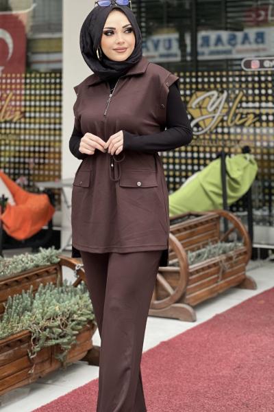 Süveter takım  Kahverengi