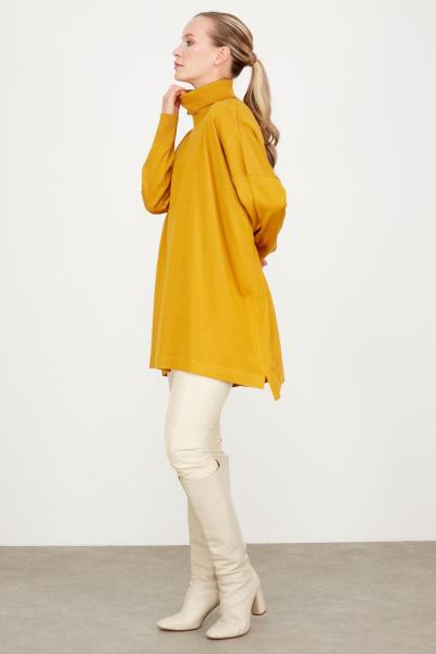 TIĞ TRİKO BALIKÇI YAKA BASIC TRİKO TUNIK  Hardal Kemik