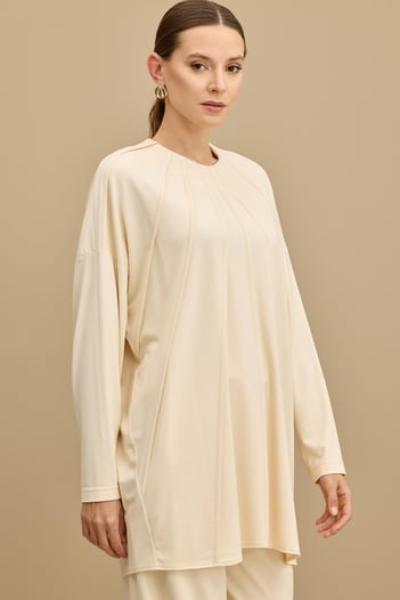 TIĞ TRİKO Önü Komple Nervürlü Yanı Dikişsiz Pantolon Takım SİYAH Bej